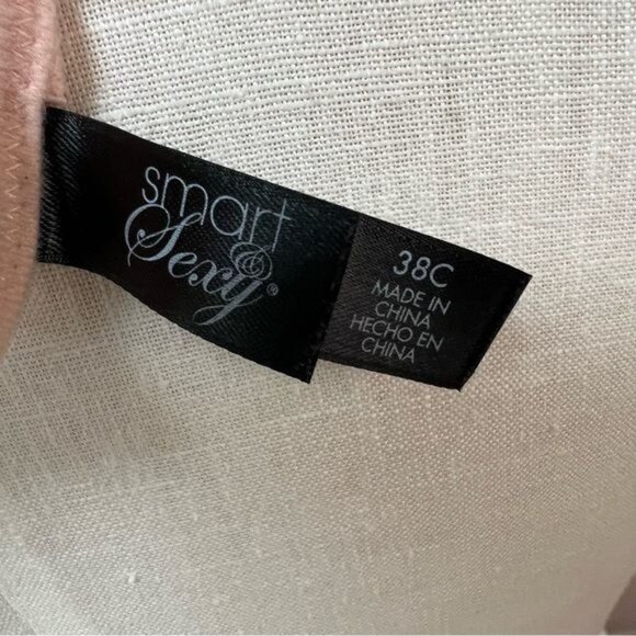 Smart & Sexy Lace Overlay Underwire Bra Light Pink Sz 38C - Picture 6 of 8